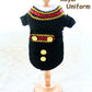 Handcrafted Royal Military Pet Suit Gold Trimmed Dog Outfit Jacket Suit Shirt Two-Piece Prince Uniform Badge