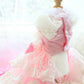 Elegant Pink Lace Dog Dress Trailing Handcrafted Princess Tutu Gown for Wedding Party