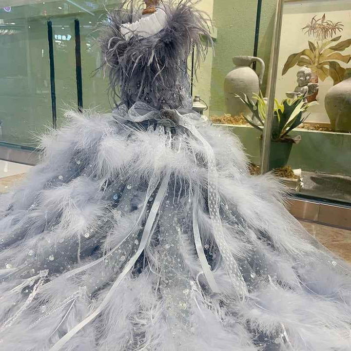 Feather Fantasy Pet Gown | Luxury Dog Dress for Special Occasions - GiFTiFY