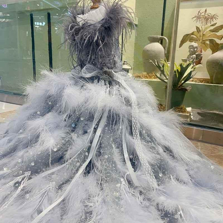 Feather Fantasy Pet Gown | Luxury Dog Dress for Special Occasions - GiFTiFY