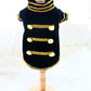 Handcrafted Velvet Dog Outfit with Gold Embroidery Double Breasted Buttons Vintage Pet Jacket