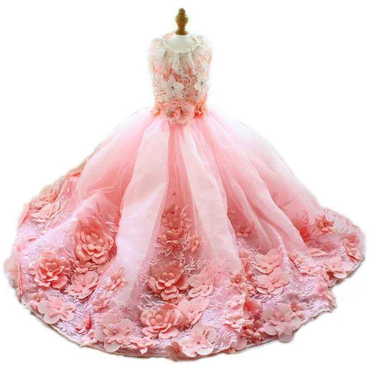 Luxury Dog Clothes Princess Pet Wedding Dress Pink Dog Gown - GiFTiFY