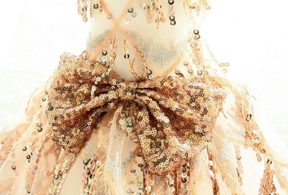 Sequin Pet Dress Luxury Dog Gown Cats Princess Trailing Dress Party Birthday - GiFTiFY