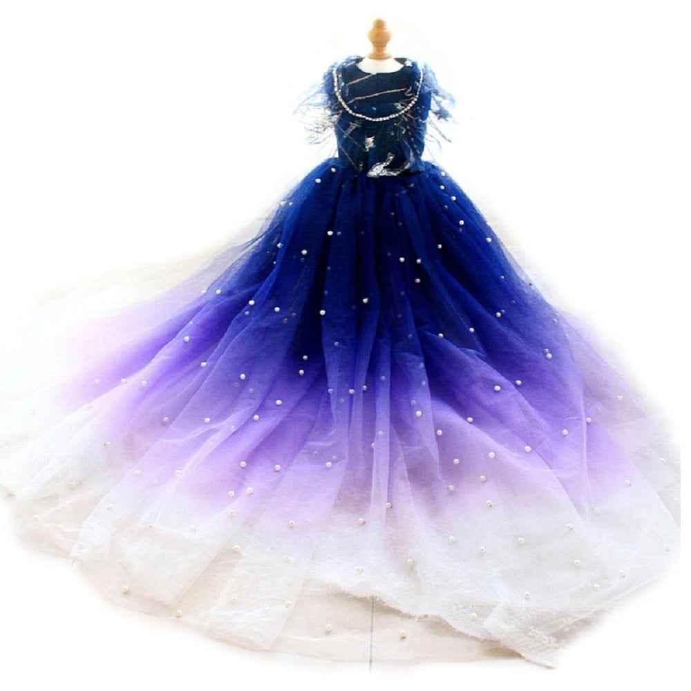 Handmade Elegant Gradient Pearl Dog Gown Luxurious Pet Princess Dress Tulle Trailing Dress - GiFTiFY