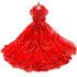 Handmade Luxury Pet Gown Red Lace Princess Dog Dress Weddings Special Occasions Photo Shoots Holiday Birthday - GiFTiFY