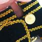 Handcrafted Velvet Dog Outfit with Gold Embroidery Double Breasted Buttons Vintage Pet Jacket