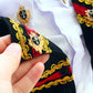 Handcrafted Royal Military Pet Suit Gold Trimmed Dog Outfit Jacket Suit Shirt Two-Piece Prince Uniform Badge