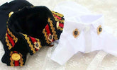 Handcrafted Royal Military Pet Suit Gold Trimmed Dog Outfit Jacket Suit Shirt Two-Piece Prince Uniform Badge - GiFTiFY