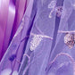 Handmade Luxury Pet Trailing Dress Dogs Cats Floral Embroidered Purple Gown