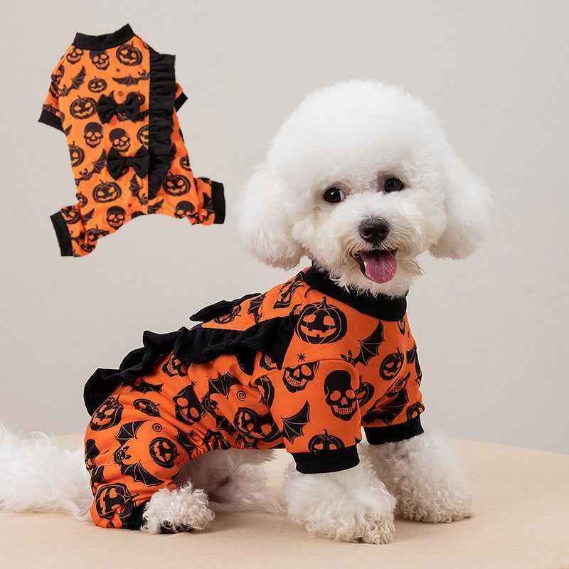 Pet Halloween Four-Legged Costume Pumpkin Head Costume Halloween home decor(万圣节装饰) by FFOrder