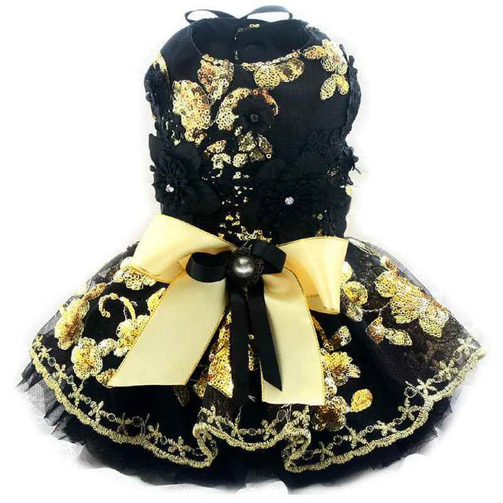 Unique Design Floral Sequin Pet Clothes Luxury Tutu Dogs Dress Perfect for Weddings Birthdays - GiFTiFY