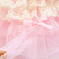 Elegant Pink Lace Dog Dress Trailing Handcrafted Princess Tutu Gown for Wedding Party