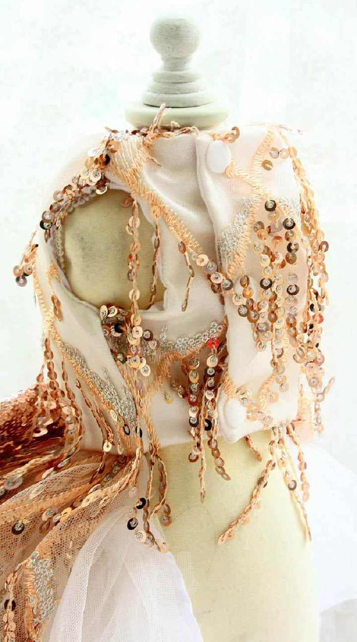 Sequin Pet Dress Luxury Dog Gown Cats Princess Trailing Dress Party Birthday - GiFTiFY