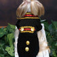 Handcrafted Royal Military Pet Suit Gold Trimmed Dog Outfit Jacket Suit Shirt Two-Piece Prince Uniform Badge