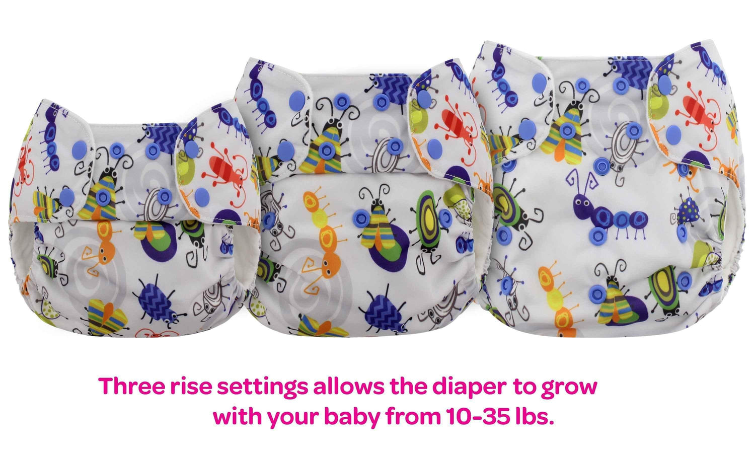One Size Pocket Diapers - INSERTS NOT INCLUDED One Size Pocket Diapers by Blueberry & Me