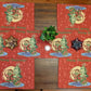 DaDa Bedding Set of 4-Pieces Red Santa Claus Christmas Tapestry Placemats 13” x 19” (17615)