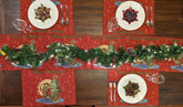 DaDa Bedding Set of 4-Pieces Red Santa Claus Christmas Tapestry Placemats 13” x 19” (17615) - GiFTiFY