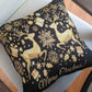 DaDa Bedding Magical Golden Reindeer Woven Tapestry Throw Pillow Covers 16" x 16"