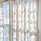 DaDa Bedding Set of 2-Pieces Hint of Mint Dainty Floral Pink Roses Cottage Sheer Window Panel Curtains (JHW3036)