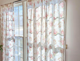 DaDa Bedding Set of 2-Pieces Hint of Mint Dainty Floral Pink Roses Cottage Sheer Window Panel Curtains (JHW3036) Curtains by DaDalogy Bedding Collection
