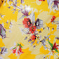 DaDa Bedding Set of 2 Radiant Sunshine Yellow Floral Window Curtain Panels - Natural Semi Sheer Hummingbirds Farmhouse Red Flowers Straight Tailored Edge