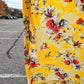 DaDa Bedding Set of 2 Radiant Sunshine Yellow Floral Window Curtain Panels - Natural Semi Sheer Hummingbirds Farmhouse Red Flowers Straight Tailored Edge