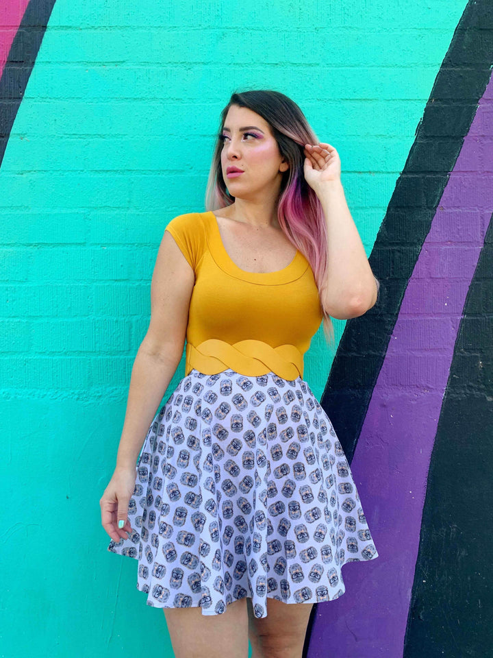 Retro Boat Neck Top in Mustard - GiFTiFY
