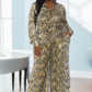 Tough Skin Plus Size Leopard Gold Foil Pants Set