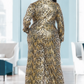 Tough Skin Plus Size Leopard Gold Foil Pants Set