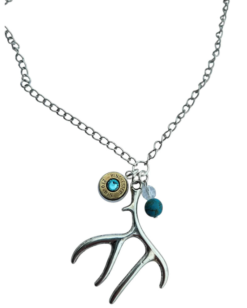 Antler & Head stamp Necklace Necklace by Sarahs Jewelry Designs