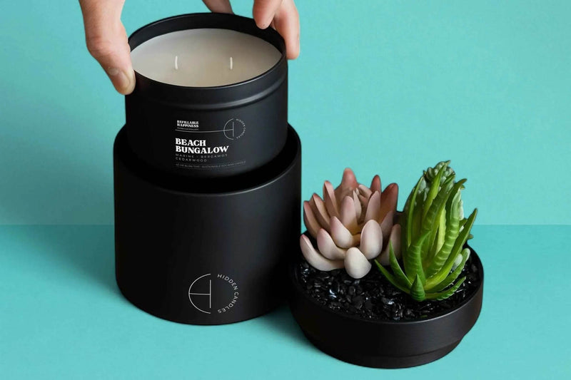 Beach Bungalow Candle Refill Candle Tin by Hidden Candles