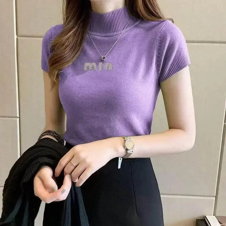 Elegant Turtleneck Summer Blouse for Women - GiFTiFY