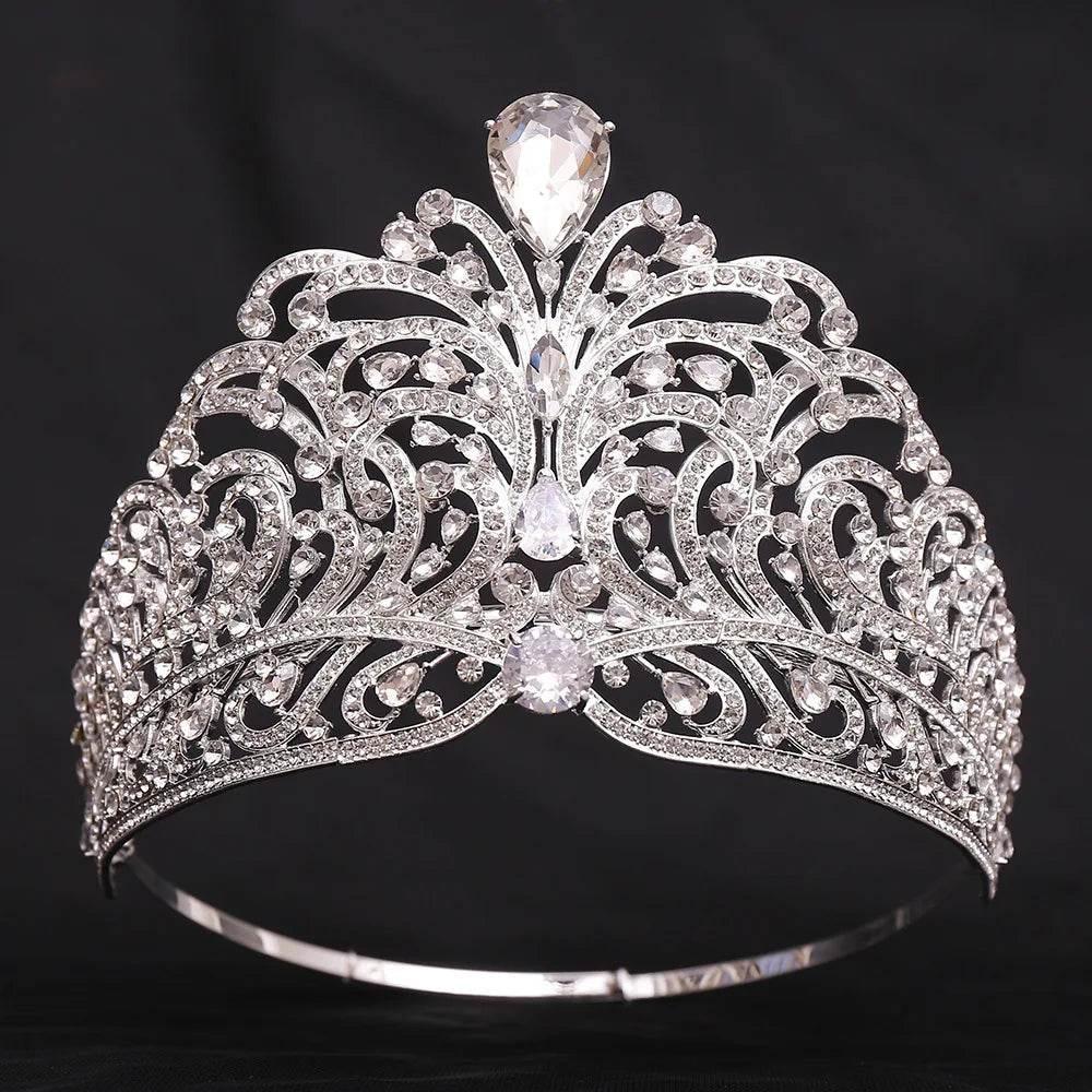 European Miss Universe Big Forest Crystal Wedding Crowns Cubic Zircon Crown Queen Rhinestone Tiara Party Stage Show Hair Jewelry Tiaras by DSERS