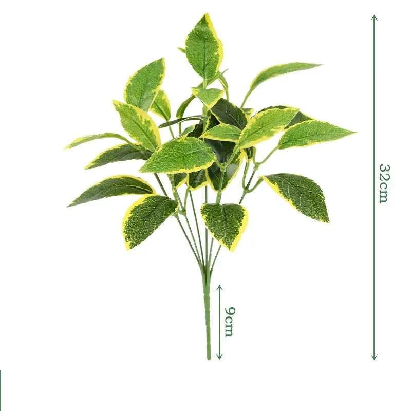 Artificial Plants Leaves Silk Tortoiseshell Leaf Dieffenbough Fake Small Fairy Taro Simulation Green Plant Living Room Decor by DSERS
