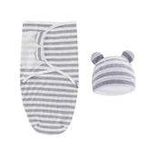 100% Organic Cotton Baby Swaddle Blanket Wrap Hat Set for Infant Adjustable Newborn Swaddle Baby Swaddle for 0-3 Month - GiFTiFY