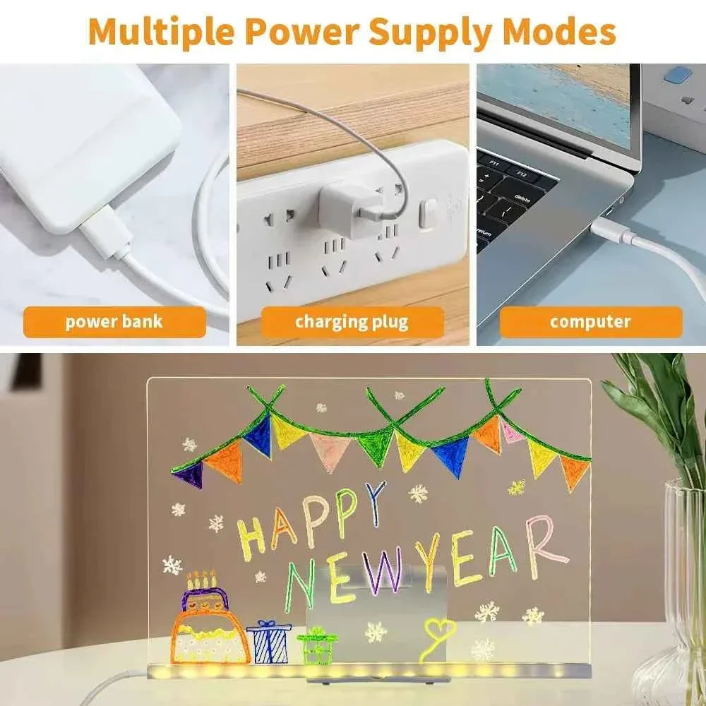 LED Acrylic Drawing Board DIY Erasable Luminous Kids Toys by DSERS/ https://www.aliexpress.us/item/3256808438306553.html?supplyId=159831080&gatewayAdapt=glo2usa4itemAdapt