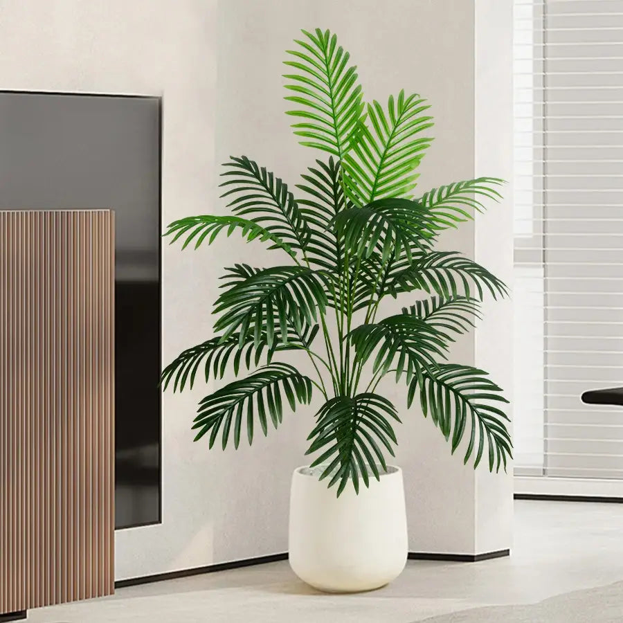 Artificial Areca Palm Tree in White Pot Large Fake Palm Tree Tropical Plant Palm Tree Artificial in White Pot