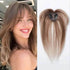 100% Remy Human Hair Toppers with Bangs Light Brown Hairpieces 3D Wispy Human Hair Bangs for Women Thin Hair Real Human Hair Topper Clip In Hair Accessories by Zopi / AliExpress