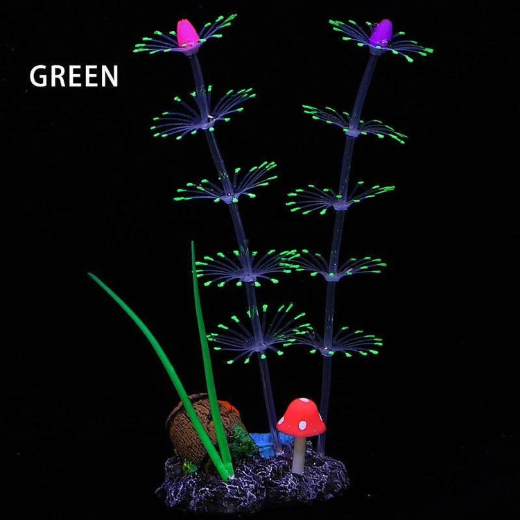 Simulation Aquatic Plants Fluorescent Silicone Water Grass Fish Tank Landscape Aquarium Decoration Coral Landscaping Home Decor - GiFTiFY