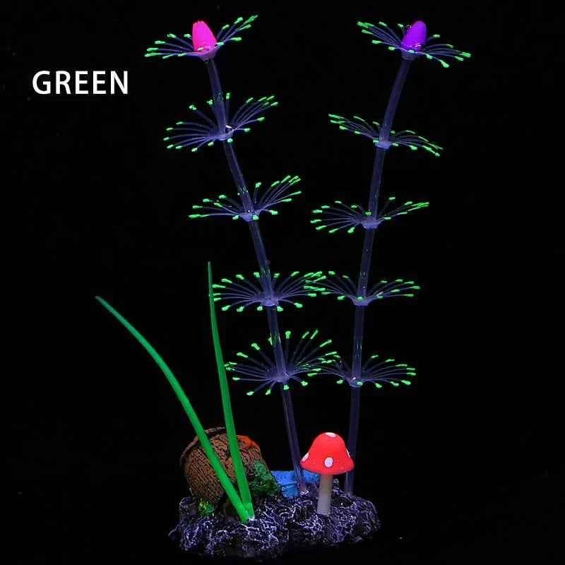 Simulation Aquatic Plants Fluorescent Silicone Water Grass Fish Tank Landscape Aquarium Decoration Coral Landscaping Home Decor - GiFTiFY