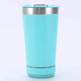 16oz smart bluetooth speaker car portable car cup creative bottle opener stainless steel thermos cup - GiFTiFY
