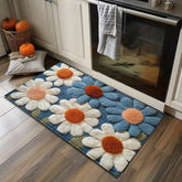 VIKAMA Daisy Pattern Carpet Doormat Non-slip Laundry Room Rug For Bedroom Floor Mat Home Decor Bedside Rugs Outdoor Carpet Bath Mat by DSERS