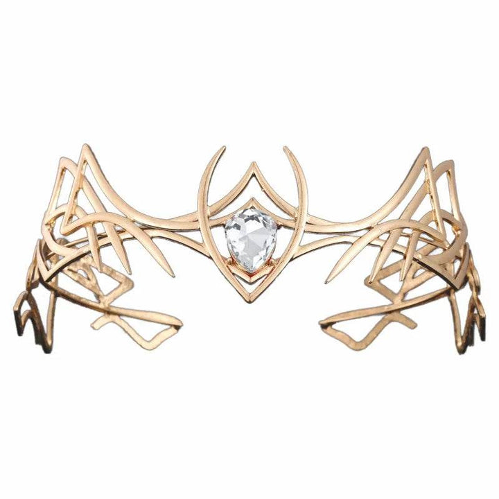 Halloween Goddess Cosplay Forehead Round Elves Crowns Tiara Women Vintage Leaf Headband Bridal Hair Accessories Wedding Headwear - GiFTiFY