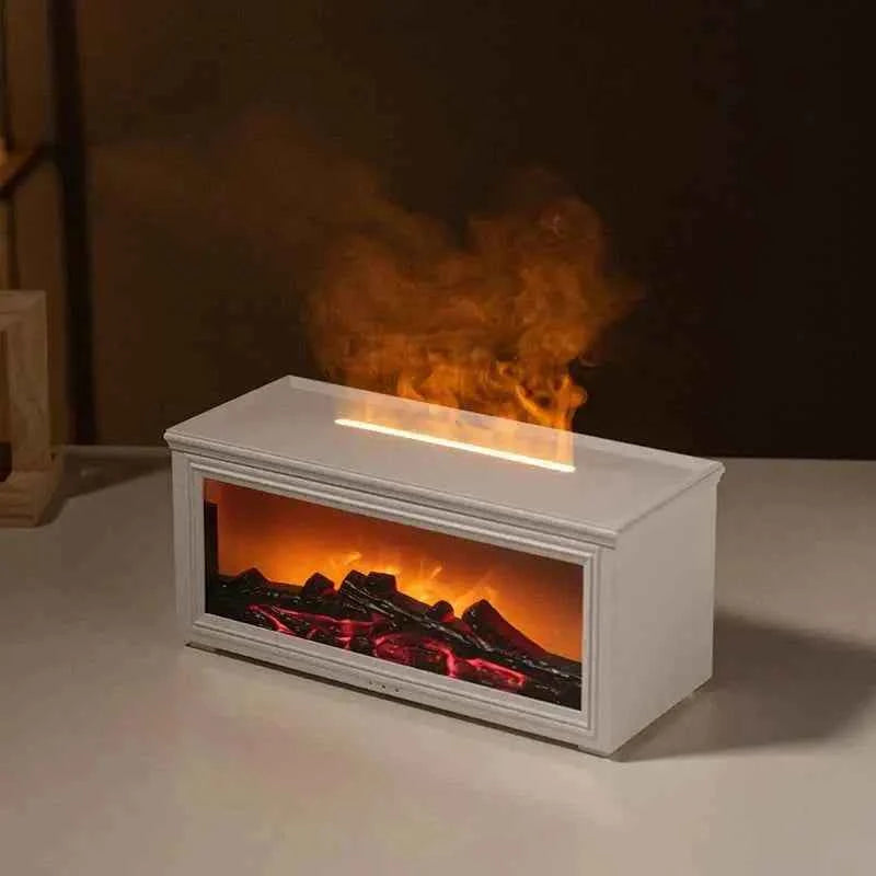 7 colors of essential oil fireplace diffuser mini flame aromatherapy fireplace humidifier aromatherapy oil diffuser Fireplace Box by DS