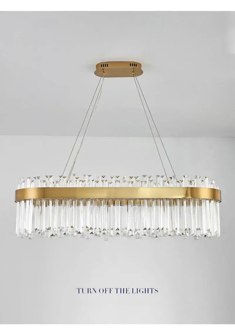 Gold Dia 80cm Crystal Ceiling Pendant Luxury Modest Crystal Chandelier Round Crystal Chandelier