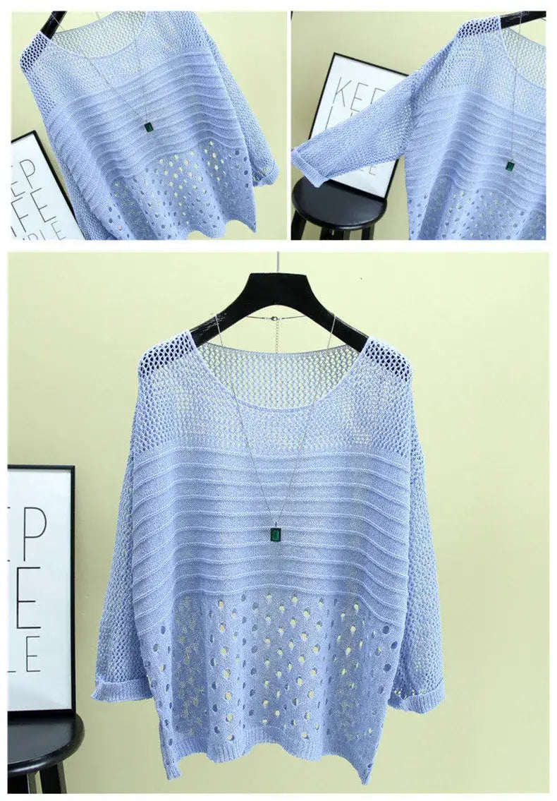 Ice Silk Hollow Knitted Vest for Women