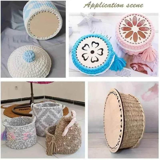 Wooden Basket Bottom Blank Solid Crochet Basket Wood Base for DIY Basket Weaving Supplies Craft Making Home Decoration - GiFTiFY