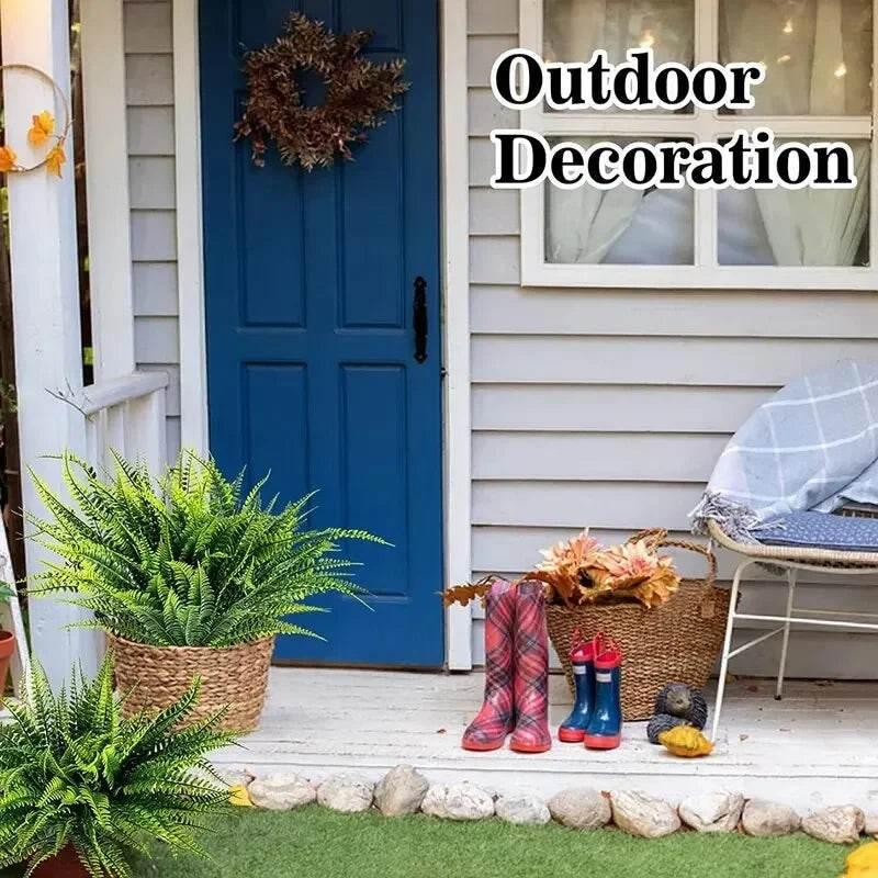 1PC Handmade Plants Artificial Ferns Green Leaves Simulated Flowers Outdoor Wedding Office Homes Dining Table Courtyard Decor by DSERS