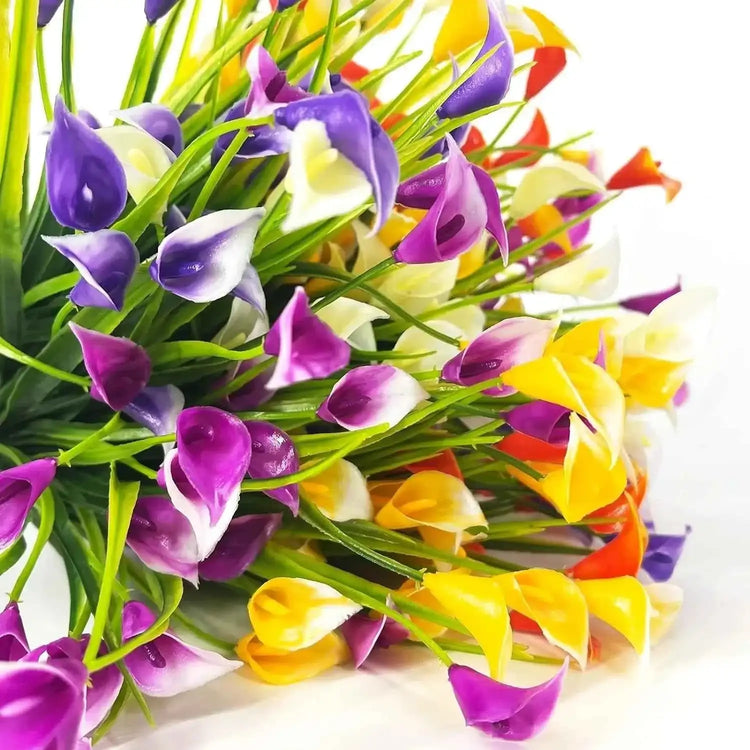 Artificial Calla Lily Bouquet 33cm Fake Flowers for Indoor Home Room Decor Garden Wedding Decora Outdoor Vase Flower Arrangement by DSERS