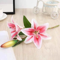 Real Touch Artificial Lily Flowers, 3 Heads, for Wedding Decor